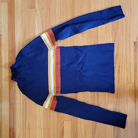 Forever 21 Sweaters Forever 2 Navy Ribbed Striped Sweater Poshmark